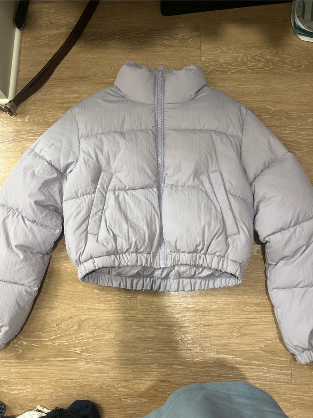Garage Cropped Lavender Puffer Jacket